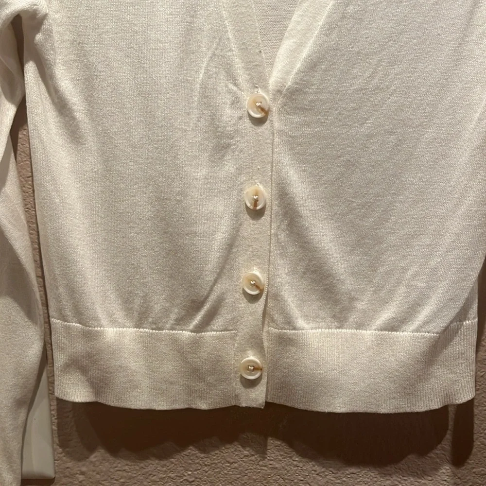 Old Navy Girls Cream Colored Button Up Cardigan Size XL 14